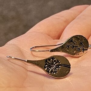 Simple Dandelion Dangle Drop Earrings Retro Vintage Alloy Look